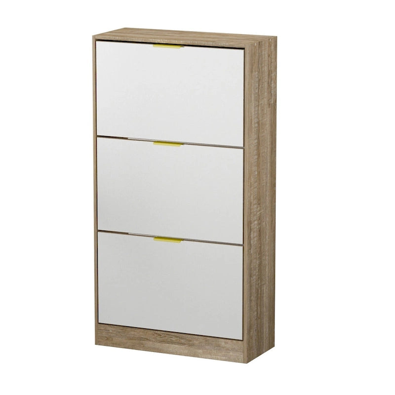 Meuble de rangement pour chaussures avec tiroir basculant et miroir