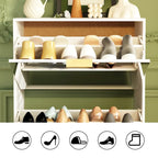 Meuble de rangement pour chaussures avec tiroir basculant et miroir