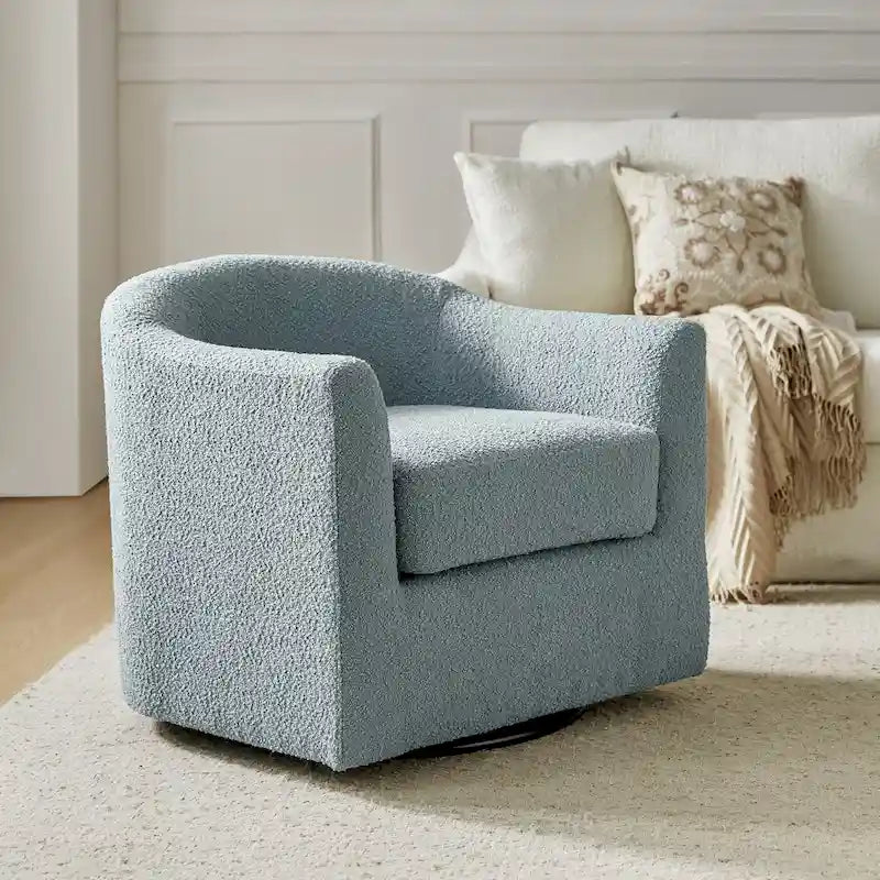 Fauteuil de bureau pivotant ergonomique moderne en tissu bouclette