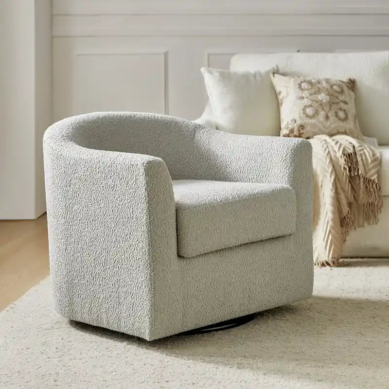 Fauteuil de bureau pivotant ergonomique moderne en tissu bouclette