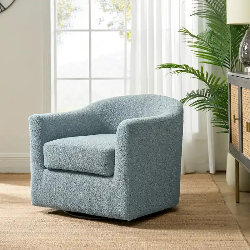 Fauteuil de bureau pivotant ergonomique moderne en tissu bouclette