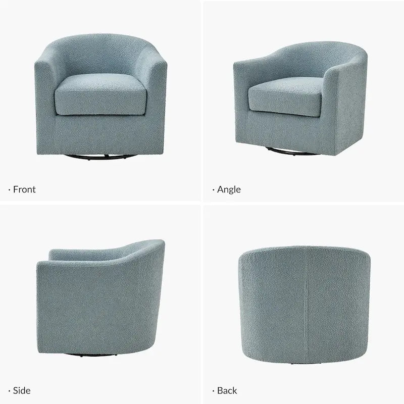 Fauteuil de bureau pivotant ergonomique moderne en tissu bouclette