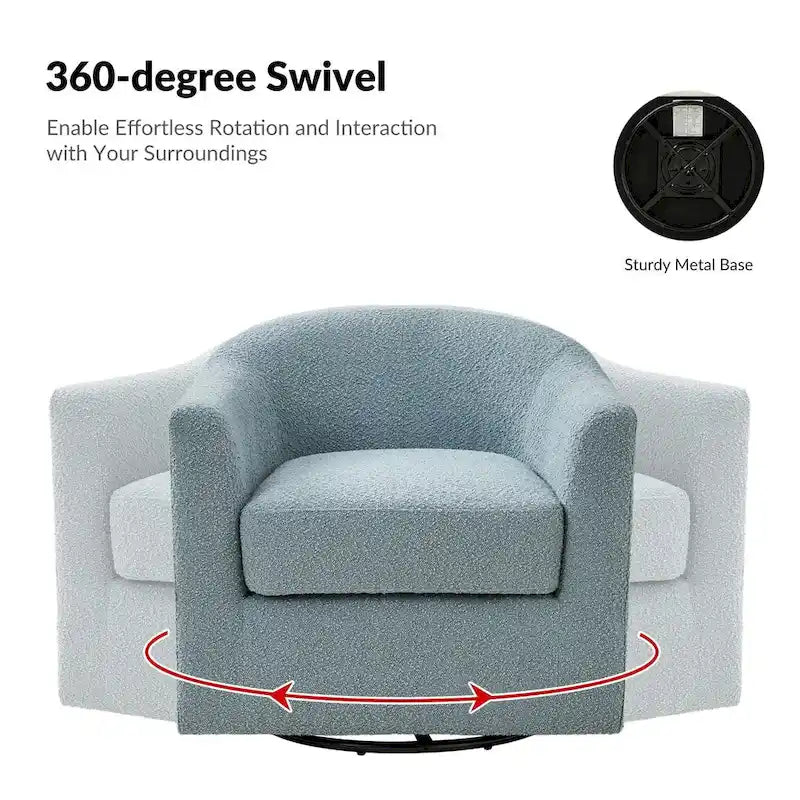 Fauteuil de bureau pivotant ergonomique moderne en tissu bouclette