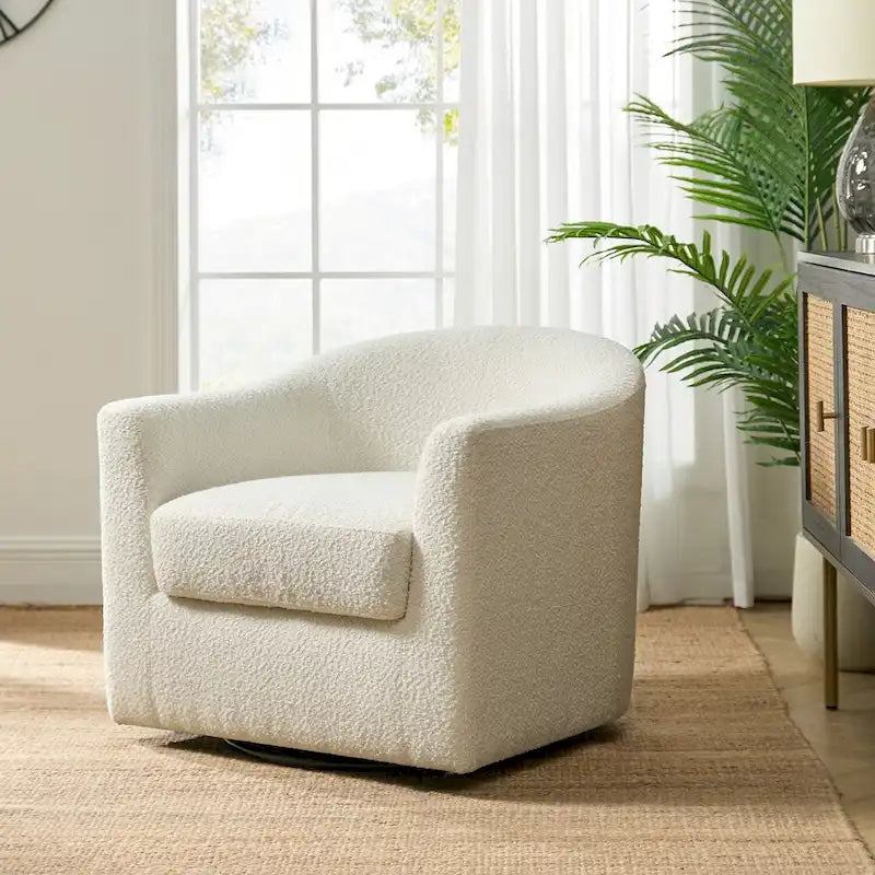 Fauteuil de bureau pivotant ergonomique moderne en tissu bouclette