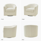 Fauteuil de bureau pivotant ergonomique moderne en tissu bouclette