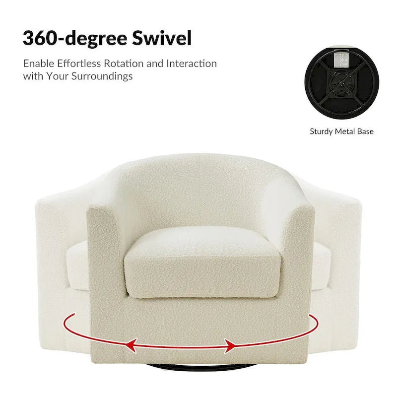 Fauteuil de bureau pivotant ergonomique moderne en tissu bouclette
