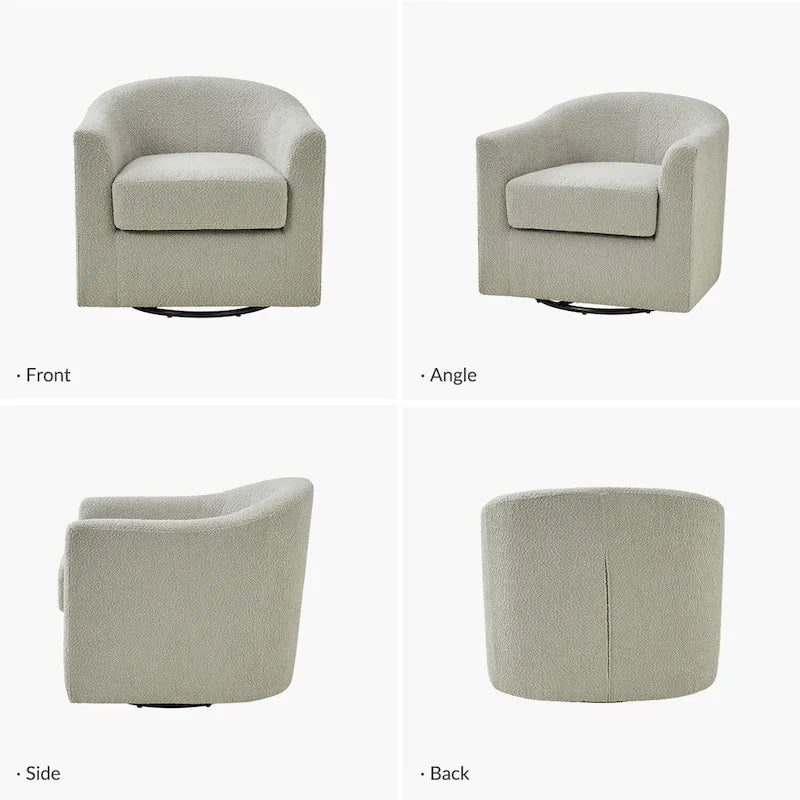 Fauteuil de bureau pivotant ergonomique moderne en tissu bouclette