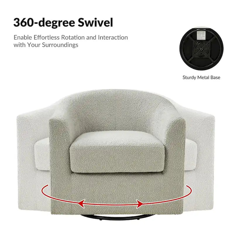 Fauteuil de bureau pivotant ergonomique moderne en tissu bouclette