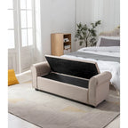 Banc de rangement, Accoudoirs roulés, Rembourrage en tissu