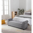 Banc de rangement, Accoudoirs roulés, Rembourrage en tissu
