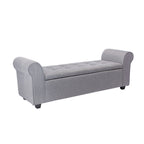 Banc de rangement, Accoudoirs roulés, Rembourrage en tissu