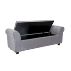 Banc de rangement, Accoudoirs roulés, Rembourrage en tissu
