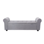 Banc de rangement, Accoudoirs roulés, Rembourrage en tissu