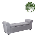 Banc de rangement, Accoudoirs roulés, Rembourrage en tissu