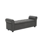 Banc de rangement, Accoudoirs roulés, Rembourrage en tissu