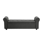 Banc de rangement, Accoudoirs roulés, Rembourrage en tissu