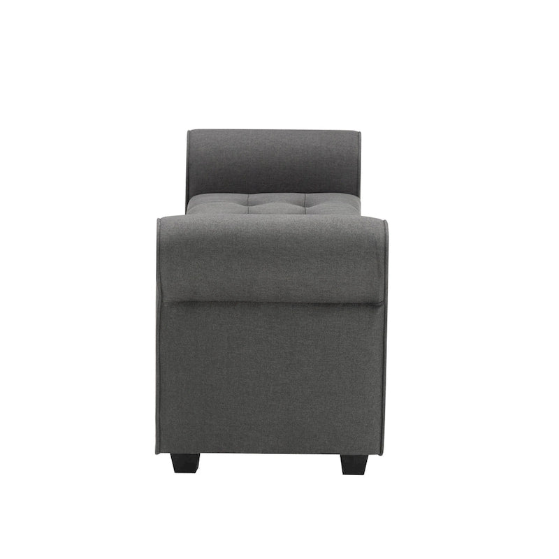 Banc de rangement, Accoudoirs roulés, Rembourrage en tissu