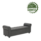Banc de rangement, Accoudoirs roulés, Rembourrage en tissu