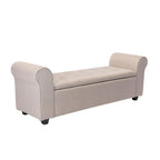 Banc de rangement, Accoudoirs roulés, Rembourrage en tissu