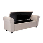Banc de rangement, Accoudoirs roulés, Rembourrage en tissu