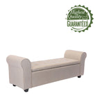Banc de rangement, Accoudoirs roulés, Rembourrage en tissu