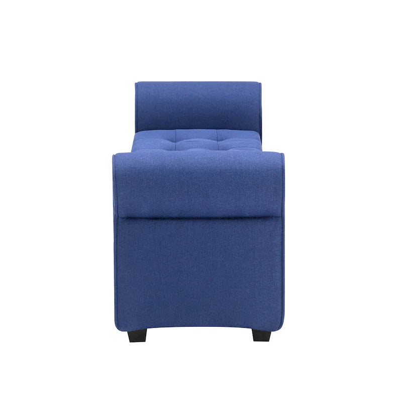 Banc de rangement, Accoudoirs roulés, Rembourrage en tissu