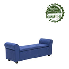 Banc de rangement, Accoudoirs roulés, Rembourrage en tissu