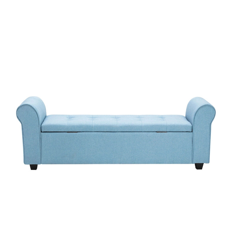 Banc de rangement, Accoudoirs roulés, Rembourrage en tissu