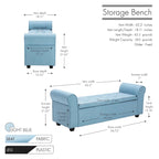 Banc de rangement, Accoudoirs roulés, Rembourrage en tissu