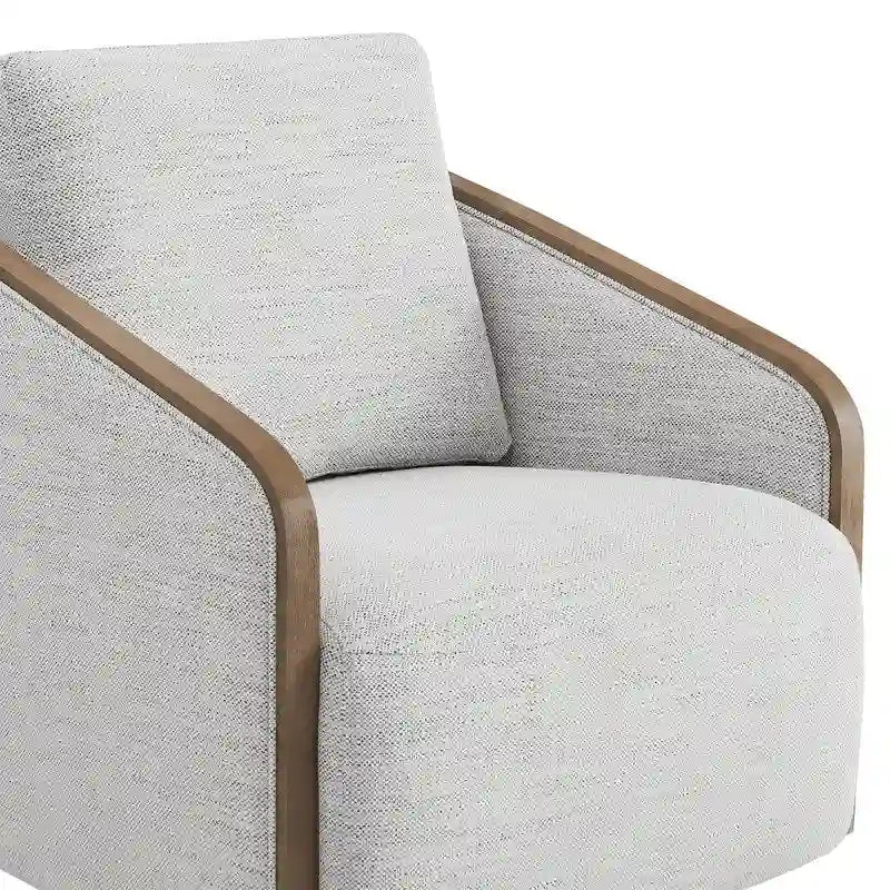 Fauteuil d'appoint pivotant baquet rembourré moderne pour salon