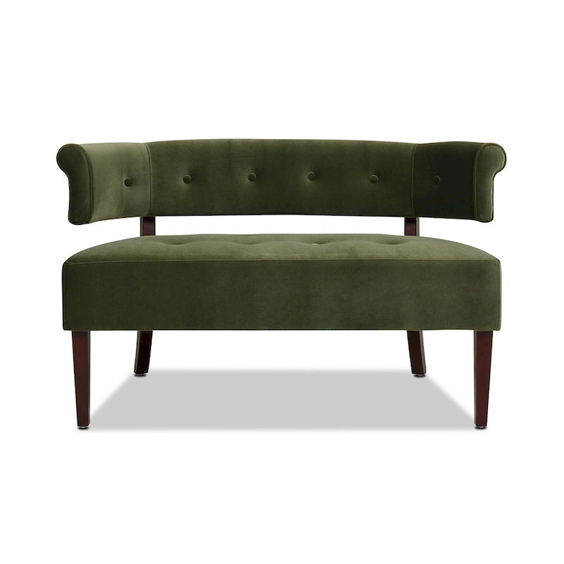 Banquette causeuse touffetée 51 (moderne, avec accoudoirs encastrés)