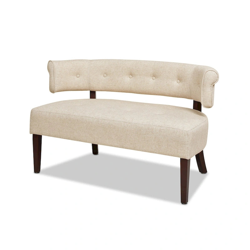 Banquette causeuse touffetée 51 (moderne, avec accoudoirs encastrés)
