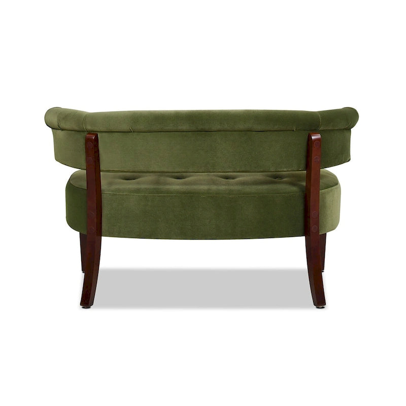 Banquette causeuse touffetée 51 (moderne, avec accoudoirs encastrés)
