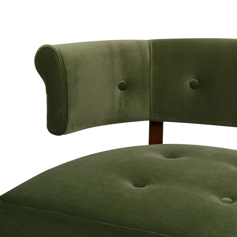 Banquette causeuse touffetée 51 (moderne, avec accoudoirs encastrés)