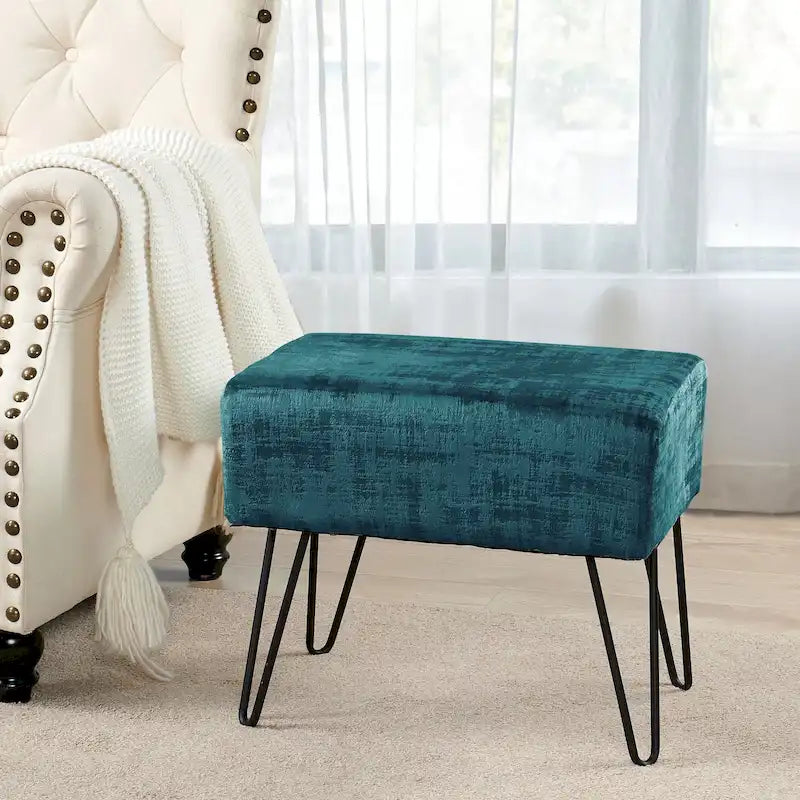 Pouf en velours texturé