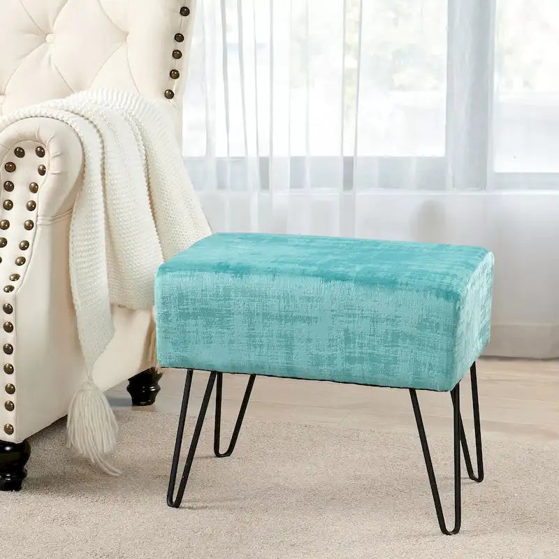 Pouf en velours texturé