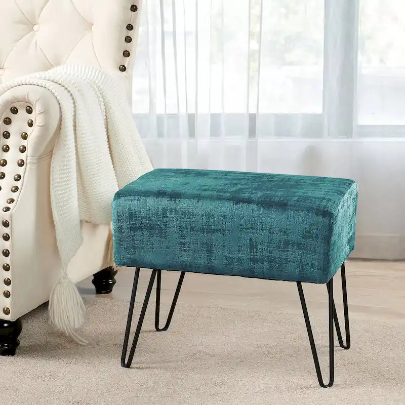 Pouf en velours texturé