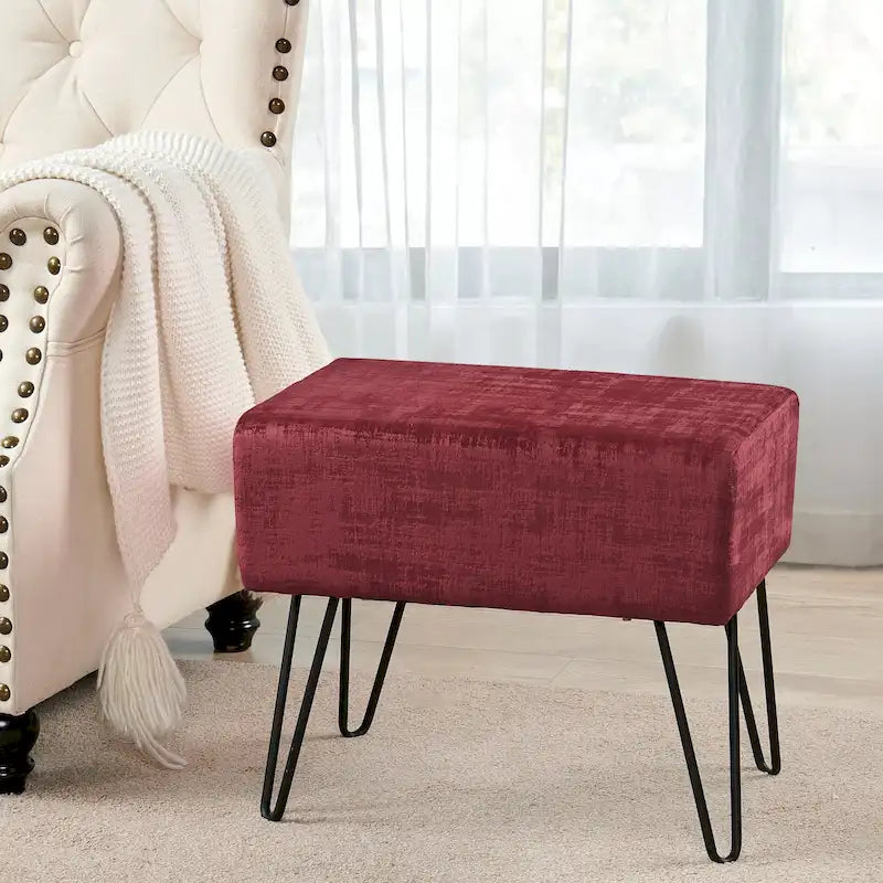 Pouf en velours texturé