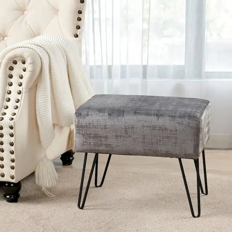 Pouf en velours texturé