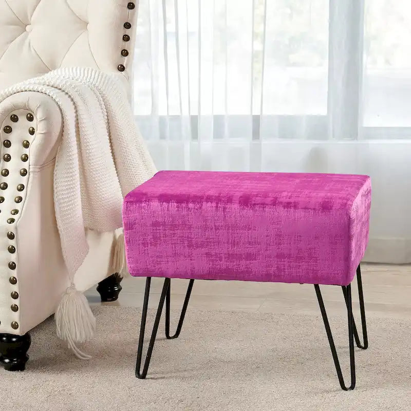 Pouf en velours texturé