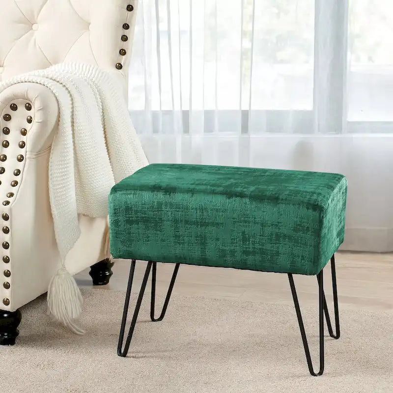 Pouf en velours texturé