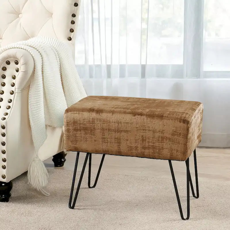 Pouf en velours texturé