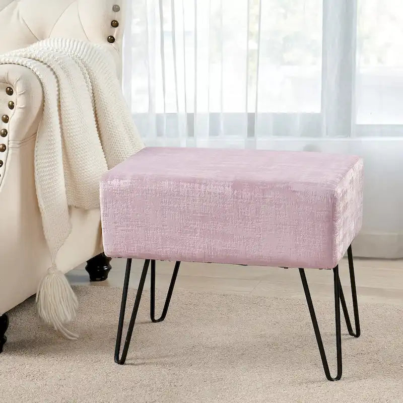 Pouf en velours texturé
