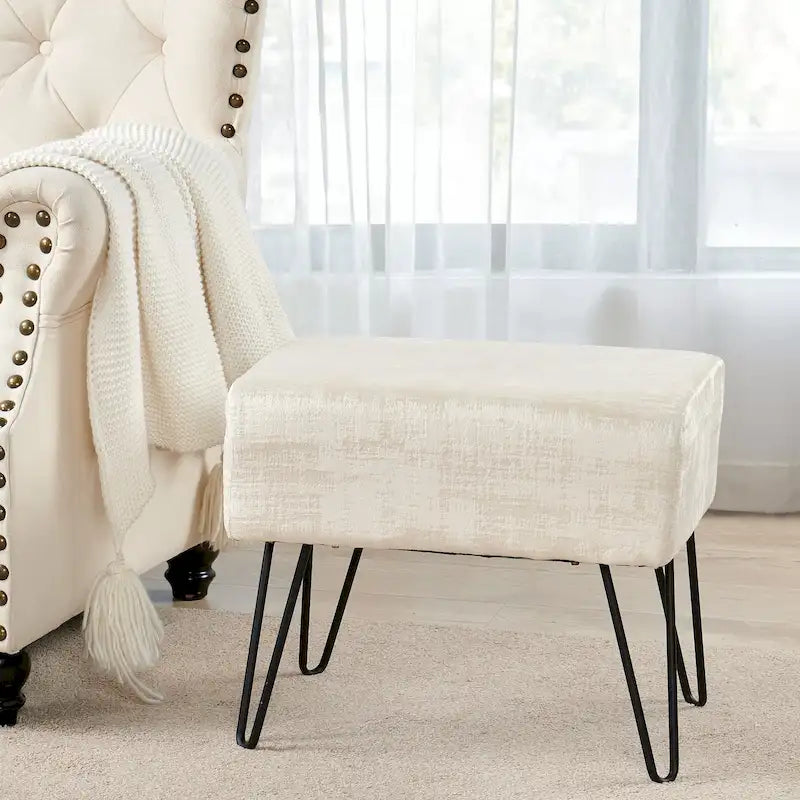 Pouf en velours texturé