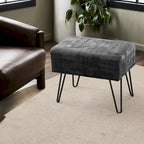 Pouf en velours texturé