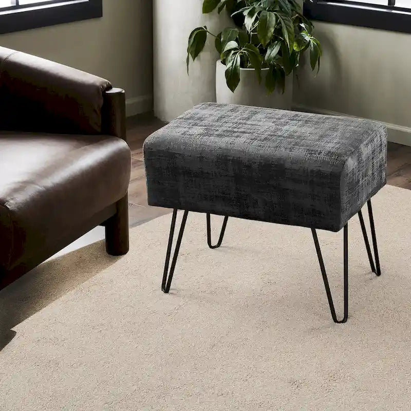 Pouf en velours texturé