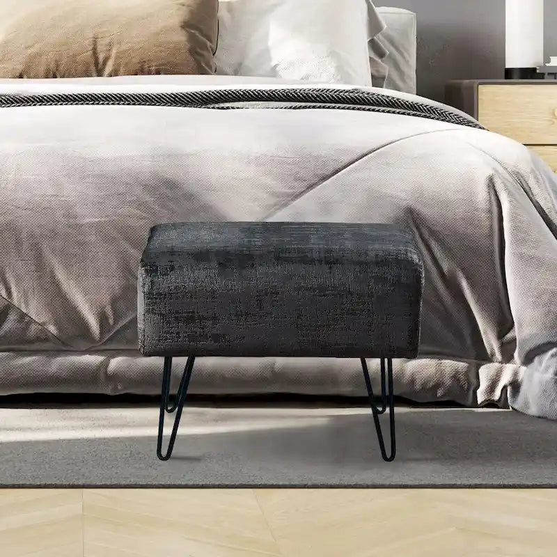 Pouf en velours texturé