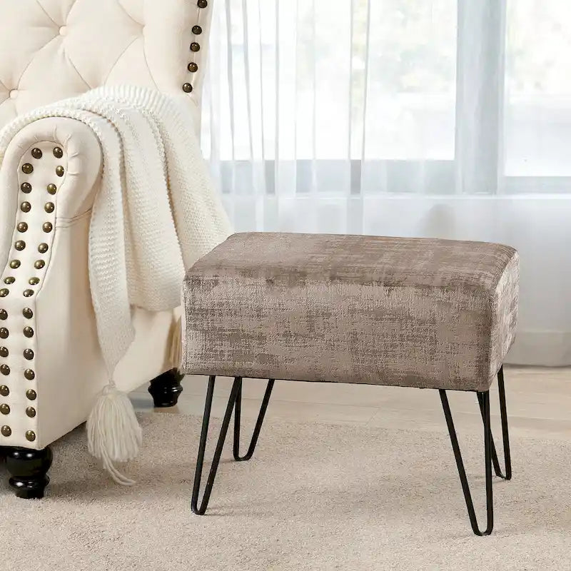 Pouf en velours texturé