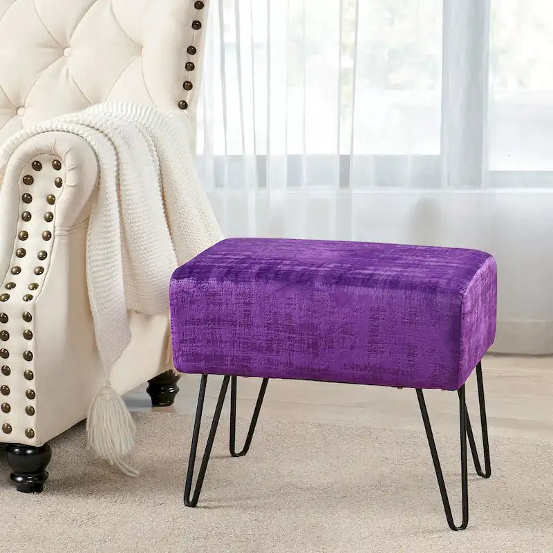 Pouf en velours texturé