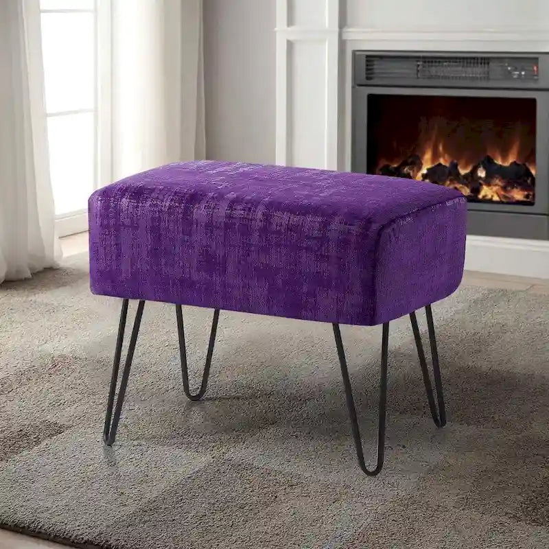 Pouf en velours texturé